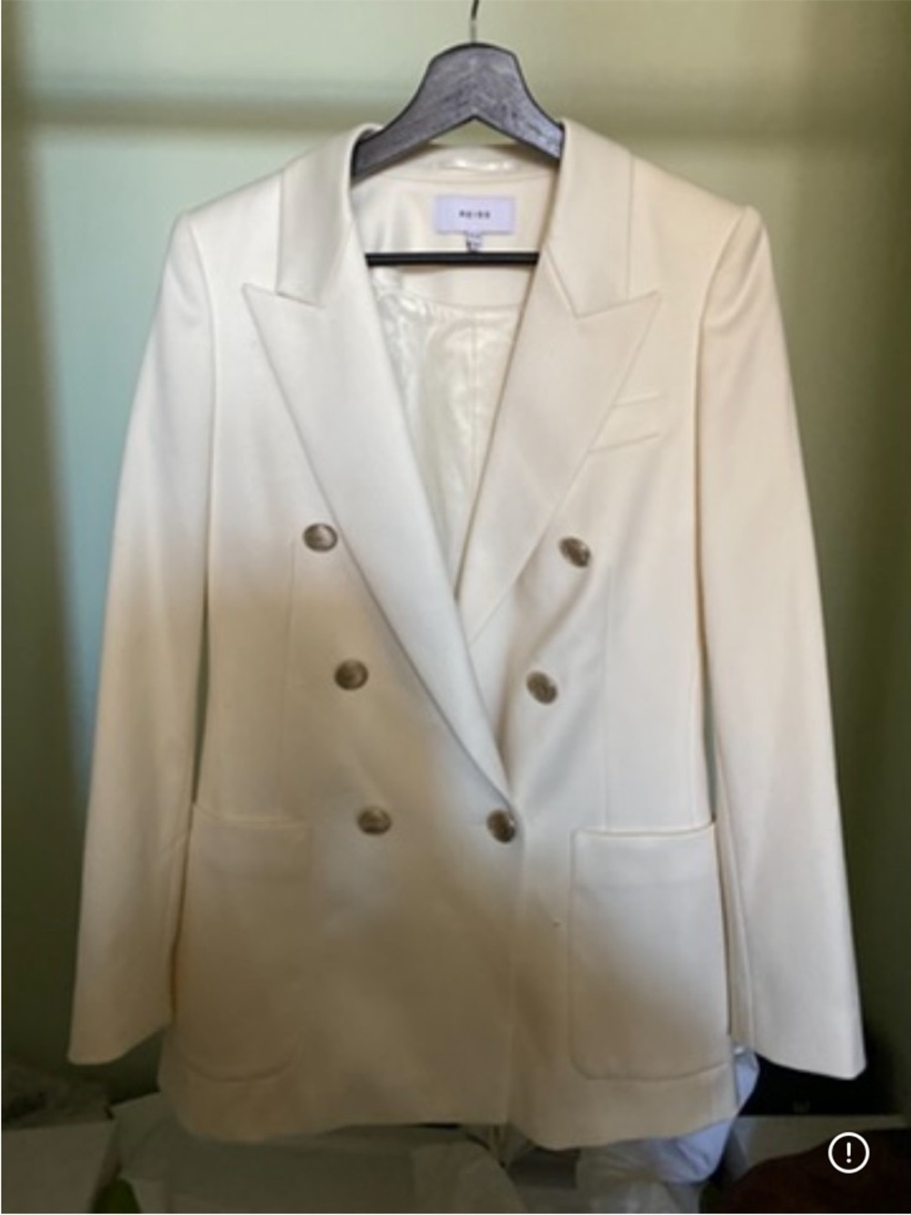 Reiss Cream Double-Breasted Lily Blazer with Gold Buttons size 6 - Picture 2 of 3